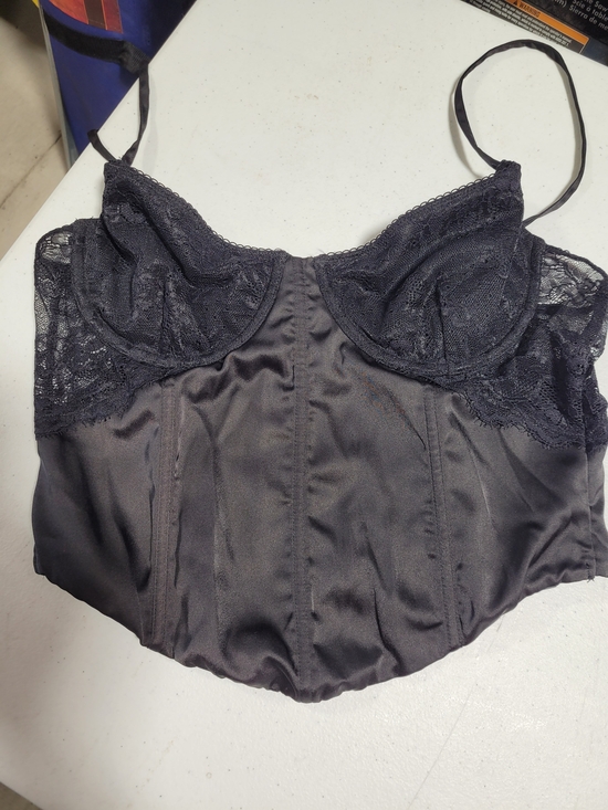 White Fox Boutique Other - White Fox Boutique Black Lace-Trim Satin Bustier Camisole